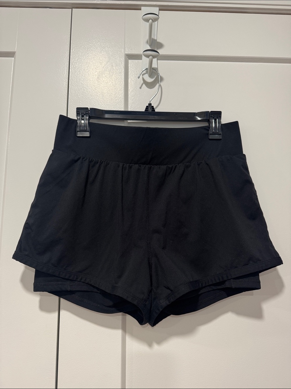 Black Women's Athletic Layered Shorts